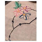 Hand Embroidered Floral Tablecloth