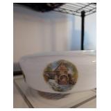MCM Country Scene Milk Glass Light Cover