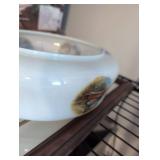MCM Country Scene Milk Glass Light Cover
