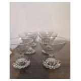 Set of 6 Etched Glass Champagne Coupes