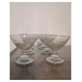 Set of 6 Etched Glass Champagne Coupes