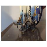 Hand-Blown Glass Dragon Figurine with Gold Accents
