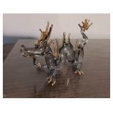 Hand-Blown Glass Dragon Figurine with Gold Accents