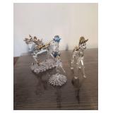 Hand-Blown Glass Unicorn Figurines with Gold Accents