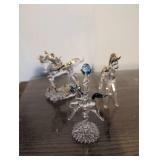 Hand-Blown Glass Unicorn Figurines with Gold Accents