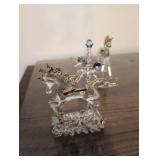 Hand-Blown Glass Unicorn Figurines with Gold Accents