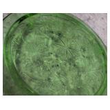 Depression Era Green Glass Daisy Plate
