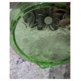 Depression Era Green Glass Daisy Plate