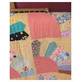 1930s Fan Pattern Hand stitched Quilt