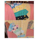 1930s Fan Pattern Hand stitched Quilt