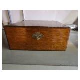 Vintage Wooden Book Box with Brass Hardware
