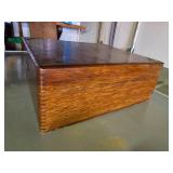 Vintage Wooden Book Box with Brass Hardware