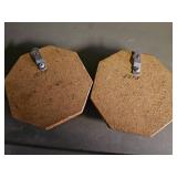 Vintage Octagonal Carved Wood Wall Plaques