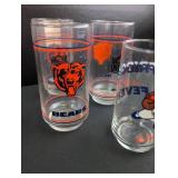 Chicago Bears NFL Mobil Promotional Drinking Glass Set