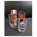 Chicago Bears NFL Mobil Promotional Drinking Glass Set