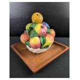 Hand-Painted Ceramic Fruit Bowl with Oranges