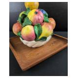 Hand-Painted Ceramic Fruit Bowl with Oranges