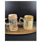 German Hand-Painted Beer Steins