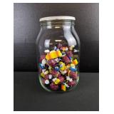 California Raisins PVC Figurine Collection in large vintage glass jar