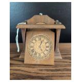 Wooden Clock Face Coaster Set with Stand