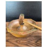 Hand-Painted Wooden Nutcracker Bowl with Hammer