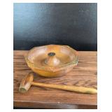 Hand-Painted Wooden Nutcracker Bowl with Hammer