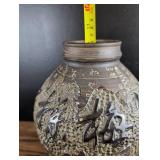 Japanese Ceramic Art Vase with Calligraphy