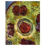 Imperial Carnival Glass Rose Pattern Plate