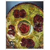 Imperial Carnival Glass Rose Pattern Plate
