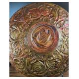Imperial Carnival Glass Rose Pattern Plate