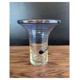 Italian Murano Cobalt Blue Threaded Art Glass Vase