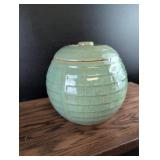 Mid-Century Mint Green Ceramic Cookie Jar