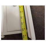 White Wooden Wall Shelf with Drawers and towels/ blanket bar