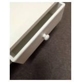 White Wooden Wall Shelf with Drawers and towels/ blanket bar