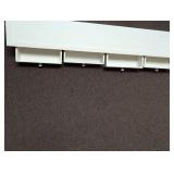 White Wooden Wall Shelf with Drawers and towels/ blanket bar