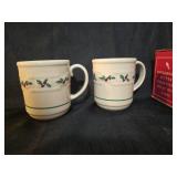 Longaberger Holly Traditional Coffee Mugs with Original Box
