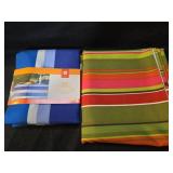 Cool Stripe Fabric Indoor/Outdoor Tablecloth - 60\"x 84\" with Umbrella Hole