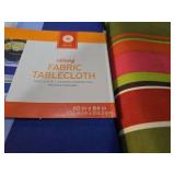 Cool Stripe Fabric Indoor/Outdoor Tablecloth - 60\"x 84\" with Umbrella Hole