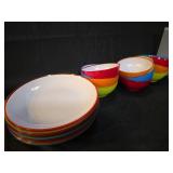 Colorful Melamine plate and Bowl Set with Storage Container