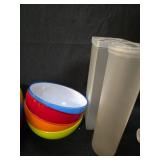 Colorful Melamine plate and Bowl Set with Storage Container