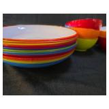 Colorful Melamine plate and Bowl Set with Storage Container