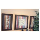 Rustic Wood Panel Wall Art with Silver Leaves - Retail: $500