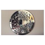 Decorative Round Floral Mirror Wall Art - Retail: $300