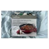Crofton 6Qt Lightweight Cast Iron Braiser with Glass Lid - Retail: $45