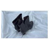 Classic Black Leather Ankle Boots with Gold Zipper Size 11 - Retail: $45