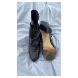 Classic Black Leather Ankle Boots with Gold Zipper Size 11 - Retail: $45