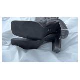 Black Leather Knee-High Boots with Buckle Detail Size 11- Retail: $45