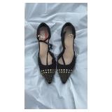 Black Suede Studded Pointed Toe Heels Size 11 - Retail: $35