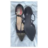 Black Suede Studded Pointed Toe Heels Size 11 - Retail: $35