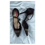 Black Suede Studded Pointed Toe Heels Size 11 - Retail: $35